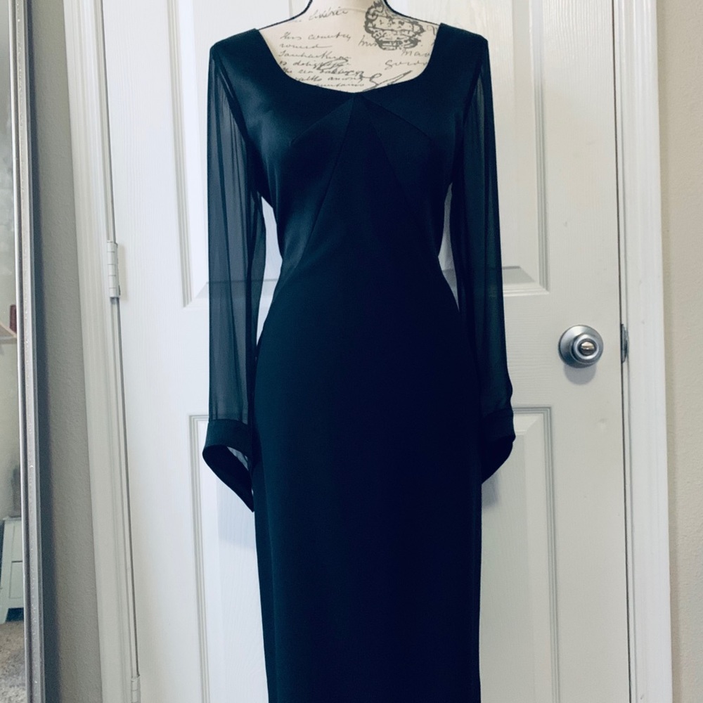 Harrods women black formal midi knee length dress